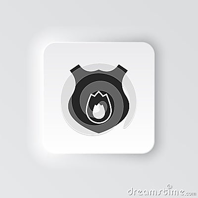 Rectangle button icon Fireguard shield. Button banner Rectangle badge interface for application illustration on Vector Illustration
