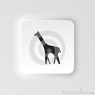 Rectangle button icon Giraffe. Button banner Rectangle badge interface for application illustration on neomorphic style Vector Illustration