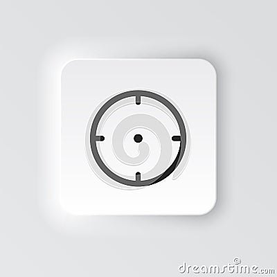 Rectangle button icon Spyhole. Button banner Rectangle badge interface for application illustration on neomorphic style Vector Illustration