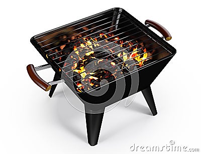 Rectangle Charcoal Grill Stock Photo