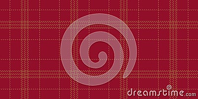 Rectangle check tartan fabric, velvet plaid pattern textile. Installing texture vector background seamless in red color Vector Illustration