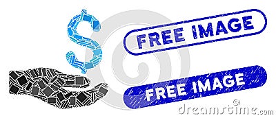Rectangle Collage Payment with Grunge Free Image Stamps Vector Illustration