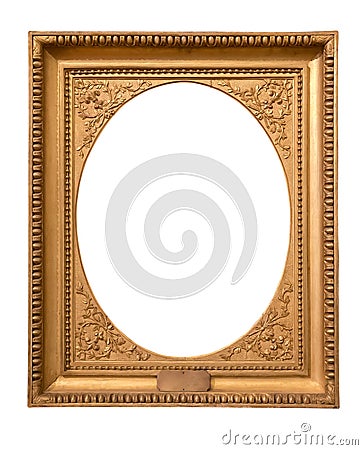 Rectangle decorative golden picture frame Stock Photo