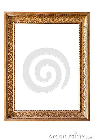 Rectangle decorative golden picture frame Stock Photo