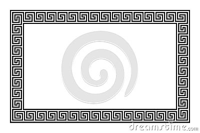 Rectangle frame with seamless meander pattern Vector Illustration