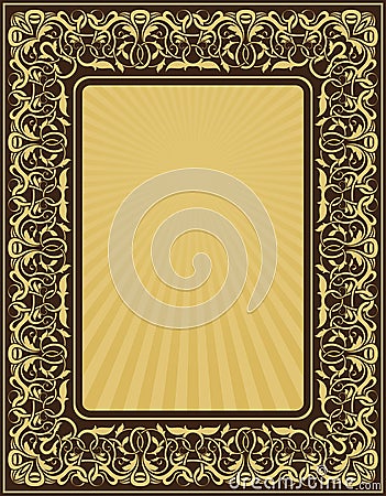 Rectangle gold frame Vector Illustration