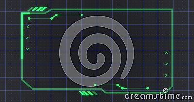 Rectangle hud interface dynamic moving shapes. Stream starting bg. Stock Photo
