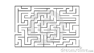 Rectangle labyrinth with entry and exit.vector game maze puzzle with solution Vector Illustration