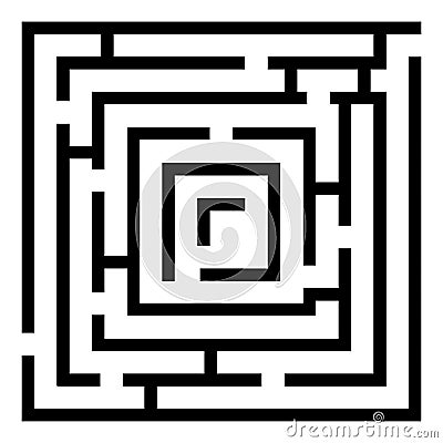Rectangle labyrinth game, maze puzzle,isolated on white backgrou Vector Illustration