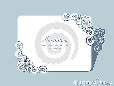 Rectangle lace frame Vector Illustration