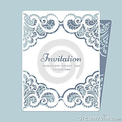 Rectangle lace frame Vector Illustration