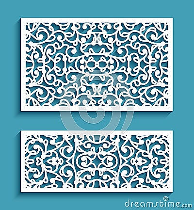 Rectangle panels with lace pattern Vector Illustration