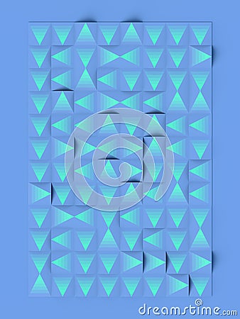 Rectangle with a pattern of randomly arranged triangles. Geometric 3d rendering background. Modern digital illustration Cartoon Illustration