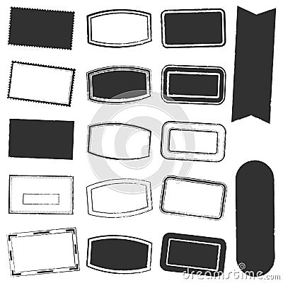 Rectangle Stamp Set Grunge Vector Illustration