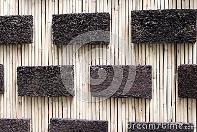 Rectangle templates in a woven stick. Stock Photo