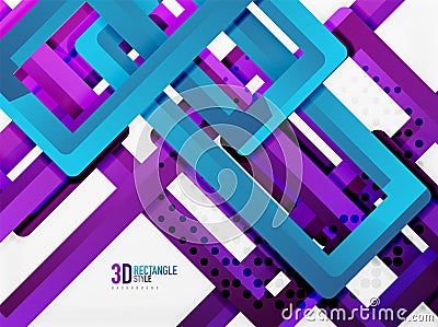 Rectangle tube elements, vector background Vector Illustration