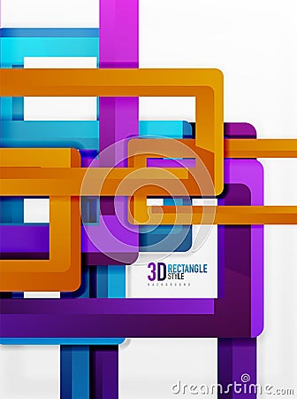 Rectangle tube elements, vector background Vector Illustration