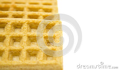 Rectangle Waffles on a White Background Stock Photo