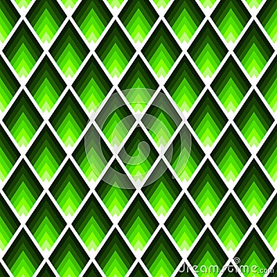 Rectangles or lozenges seamless pattern in trendy neon lime color. Vector Illustration