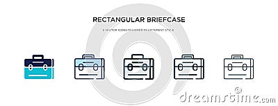 Rectangular briefcase icon in different style vector illustration. two colored and black rectangular briefcase vector icons Vector Illustration