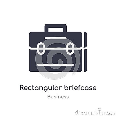 rectangular briefcase outline icon. isolated line vector illustration from business collection. editable thin stroke rectangular Vector Illustration