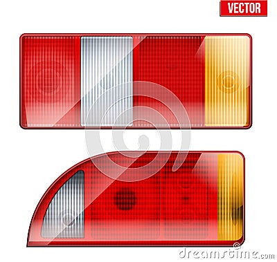 Rectangular car taillight. Vintage Vector Illustration. Vector Illustration