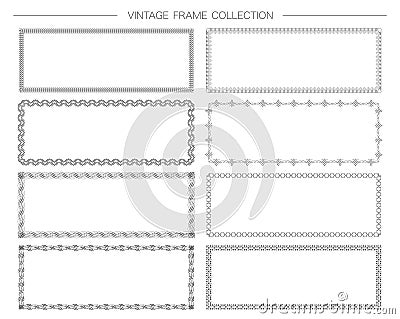 Vector Rectangular Decorative Vintage Frame Set Isolated On A White Background. Stock Photo