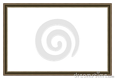Rectangular empty wooden and silver gilded ornamental frame Stock Photo