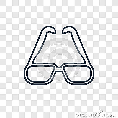 Rectangular eyeglass frame concept vector linear icon isolated o Vector Illustration