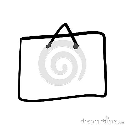 Rectangular hand drawn frame. Doodle in linear style with scribble border. Simple drawn element in the form of scratche. Black Vector Illustration