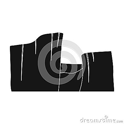 Rectangular high mountains of Sandstone.Desert mountains.Different mountains single icon in black style vector symbol Vector Illustration