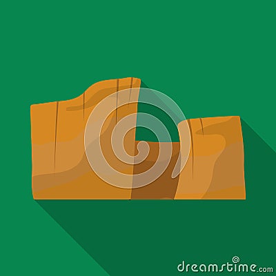 Rectangular high mountains of Sandstone.Desert mountains.Different mountains single icon in flat style vector symbol Vector Illustration