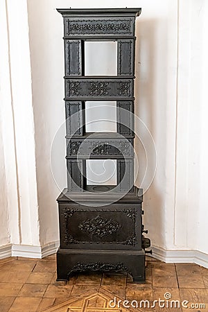 Rectangular historical iron stove Editorial Stock Photo