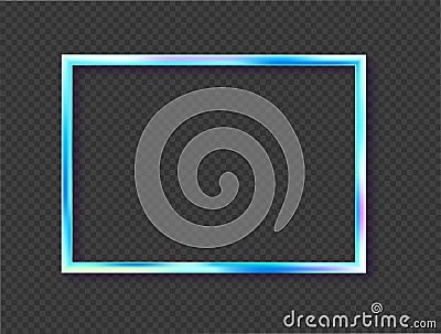 Rectangular holographic frames. Colorful rectangle gradient border template vector. Vector Illustration