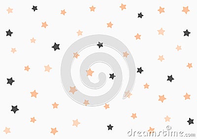 Rectangular horizontal background with randomly scattered stars. Vector Illustration