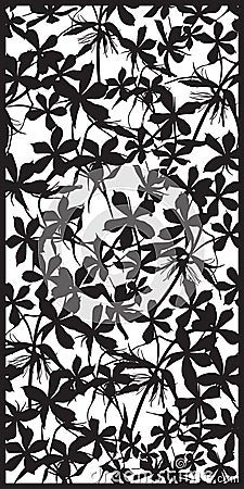 Rectangular lattice pattern floral background. Silhouette phlox flower Vector Illustration