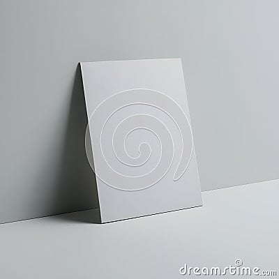 Rectangular object with sharp edge and raised top against gray background Stock Photo