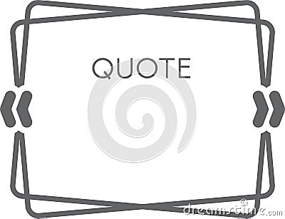 Rectangular quote frame featuring stylish quotation marks, inviting text input, ideal for enhancing social media posts or Vector Illustration