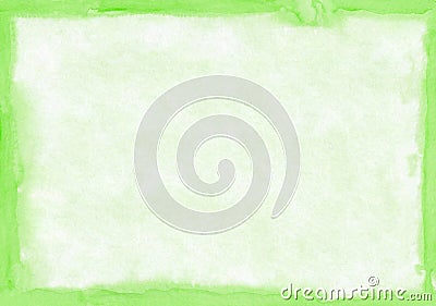 Rectangular regularly shaped light green watercolour background. Beautiful abstract canvas for congratulations Stock Photo