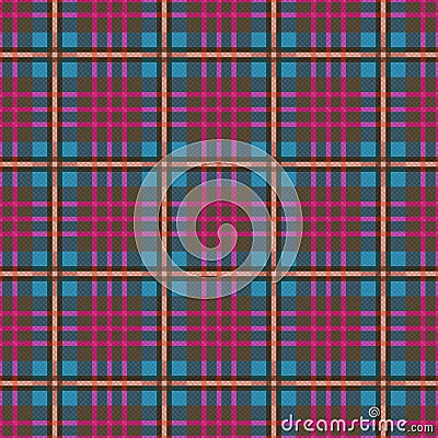 Rectangular seamless pattern in blue, khaki and pink hues Vector Illustration