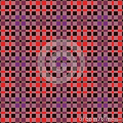 Rectangular seamless pattern in red, violet and pink hues Vector Illustration