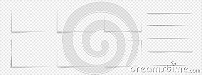 Rectangular shadow border. Rectangular shadow border from a sheet of paper. Realistic gradient shadow effect with Vector Illustration