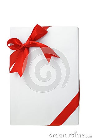 Rectangular shape white gift box Stock Photo