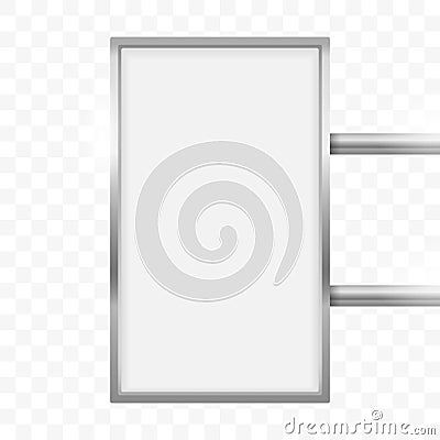 Rectangular signage light box signboard. Vector vertical rectangle lightbox sign box mockup Vector Illustration