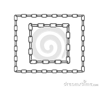 Rectangular Silver Chain Frame Vector Illustration