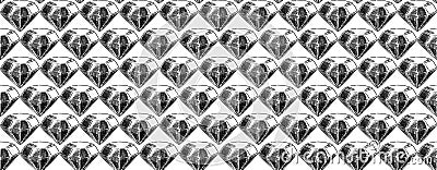 Rectangular transparent background with a seamless pattern of diamonds Stock Photo
