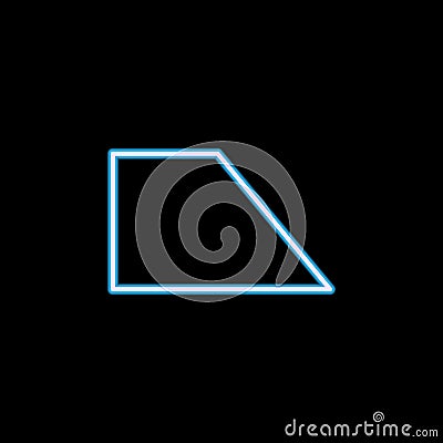 rectangular trapezoid icon in neon style. One of geometric figure collection icon can be used for UI, UX Stock Photo