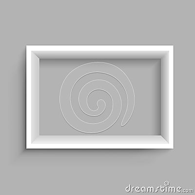 Rectangular vertical white shelf Vector Illustration