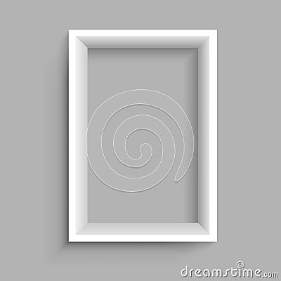 Rectangular vertical white shelf Vector Illustration