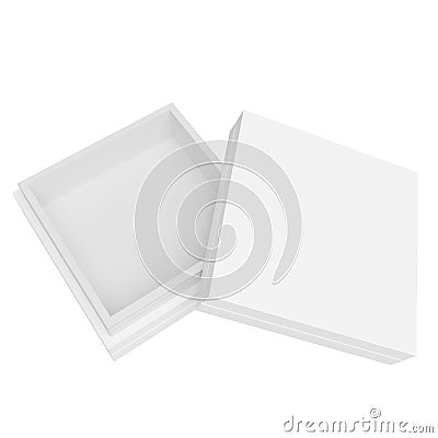 Rectangular white box pattern looks beautiful and clean isolated on white background Stock Photo